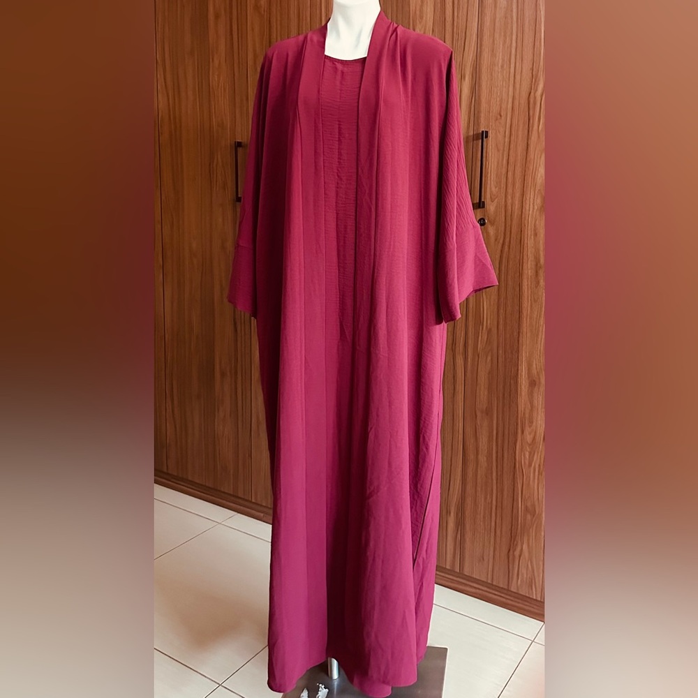 Elegant Burgundy Maxi 2 Piece Dress Size XXL